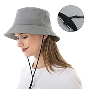 Women's Fisherman Hat Hiking Cap 1 PCS Outdoor Portable Sunscreen Soft Breathable Hat Solid Color Polyester Black Army Green Blue for Fishing Climbing Beach Lightinthebox