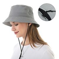 Women's Fisherman Hat Hiking Cap 1 PCS Outdoor Portable Sunscreen Soft Breathable Hat Solid Color Polyester Black Army Green Blue for Fishing Climbing Beach Lightinthebox - thumbnail