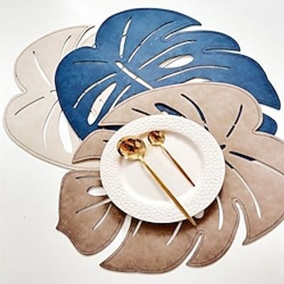 Vinyl Placemat Leaf Place Mat Waterproof PVC Heat Resistant Dining Table Place Table Plate Mat Xmas Decor Fall Kitchen Table Mats Indoor Outdoor Lightinthebox
