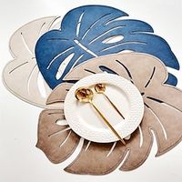 Vinyl Placemat Leaf Place Mat Waterproof PVC Heat Resistant Dining Table Place Table Plate Mat Xmas Decor Fall Kitchen Table Mats Indoor Outdoor Lightinthebox - thumbnail