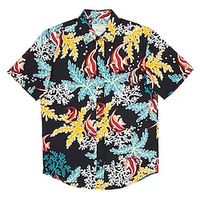 Men's Shirt Summer Hawaiian Shirt Graphic Prints Fish Reef Turndown Black Street Casual Short Sleeves Button-Down Print Clothing Apparel Tropical Fashion Hawaiian Designer miniinthebox - thumbnail