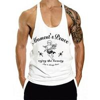 Men's Tank Top Vest Hot Stamping Graphic Prints Letter Plus Size Crew Neck Daily Sports Print Sleeveless Tops Fashion Classic Designer Hawaiian White Black Gray Lightinthebox - thumbnail