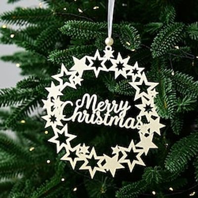 Christmas Decorative Iron Alphabet Sign Christmas Snowflake Five Point Star Alphabet Sign Christmas Tree Wreath Decorative Pendant Lightinthebox
