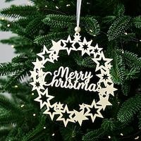 Christmas Decorative Iron Alphabet Sign Christmas Snowflake Five Point Star Alphabet Sign Christmas Tree Wreath Decorative Pendant Lightinthebox - thumbnail