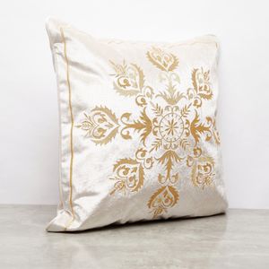 Embroidered Filled Cushion Cover - 45x45 cms
