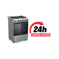 Midea 60x60 Gas Cooker| Oven and Grill| Rotisserie | Stainless Steel Finish | BME62058FFD-D