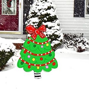 1PCS Christmas Acrylic Christmas Tree Outdoor Courtyard Ground Insertion Garden Decoration Insertion Lightinthebox