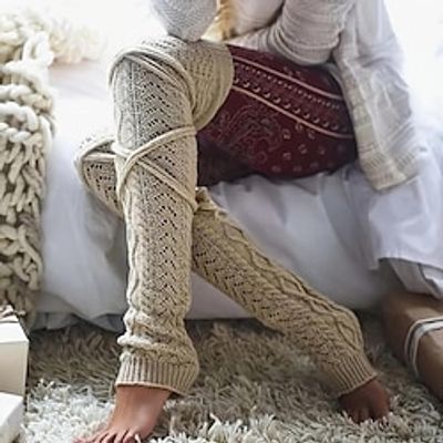 Breathable Knitted Leg Warmers, Soft  Comfort Thigh High Socks, Women's Stockings  Hosiery miniinthebox