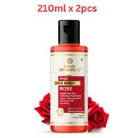 Khadi Organique Rose Face Wash 210ml (Pack Of 2)