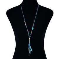 Bohemian Blue Sweater Necklace