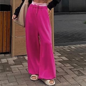 Women's Sweatpants Joggers Green Rose White Hip Hop Soft Casual Sports Micro-elastic Full Length Comfort Plain S M L  Loose Fit Lightinthebox