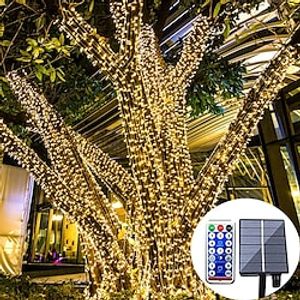 Outdoor Fairy String Lights Solar 30m-300LEDs 50m-500LEDs Waterproof Remote Control Tree Lights Christmas Wedding Party Holiday Garden Street Tree House Decoration miniinthebox