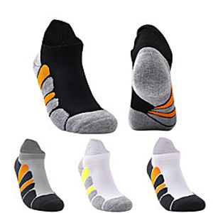 Compression Socks Athletic Sports Socks 3 Pairs Tab Men's Ankle Socks Low Cut Socks Breathable Sweat wicking Comfortable Gym Workout Basketball Running Skateboarding Sports Geometric Polyester Rainbow miniinthebox