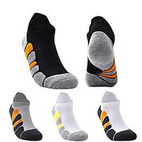 Compression Socks Athletic Sports Socks 3 Pairs Tab Men's Ankle Socks Low Cut Socks Breathable Sweat wicking Comfortable Gym Workout Basketball Running Skateboarding Sports Geometric Polyester Rainbow miniinthebox - thumbnail