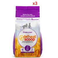 SWheat Scoop Fresh Linen Fresh Clean Scent Wheat Clumping Cat Litter- 5.44Kg (Pack of 3)