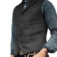 Retro Vintage Roaring 20s 1920s Vest Waistcoat The Great Gatsby Gentleman Men's Cosplay Costume Carnival Event  Party Vest Lightinthebox - thumbnail