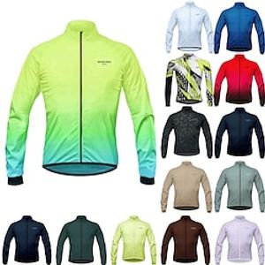 Men's Cycling Jacket Windbreaker Winter Thermal Warm Windproof Rain Waterproof Breathable Bike Jacket Windbreaker Mountain Bike MTB Road Bike Cycling City Bike Cycling Navy Black Yellow Bike Wear Lightinthebox