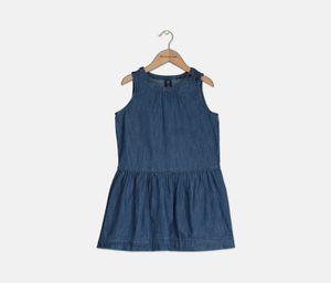 Kids Girls Denim Dress  Navy