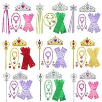 Princess accessory cosplay set combination Elsa Crown Glove Necklace Lightinthebox