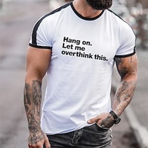 Men's T shirt Tee Hot Stamping Graphic Letter Crew Neck Street Daily Patchwork Print Short Sleeve Tops Designer Casual Fashion Comfortable White / Summer miniinthebox