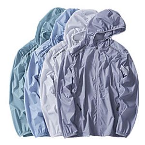 Men's UPF 50 Clothing UV Sun Protection Lightweight Jacket Zip Up Hoodie Jacket Windbreaker Cooling Sun Shirt with Pockets Quick Dry Packable Coat Top Hiking Fishing Outdoor Performance Lightinthebox