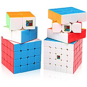 Speed Cube Set 4 pcs Magic Cube IQ Cube MoYu 333 444 555 Speedcubing Bundle Stress Reliever Puzzle Cube Stickerless Smooth Office Desk Toys Kid's Adults Toy Gift miniinthebox