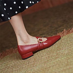 Women's Heels Mary Jane Chunky Heel Square Toe Casual Daily Walking Shoes PU Leather Solid Colored Burgundy Beige miniinthebox
