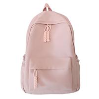 Women's Backpack School Bag Bookbag Daily Solid Color Nylon Large Capacity Zipper Black White Pink Lightinthebox