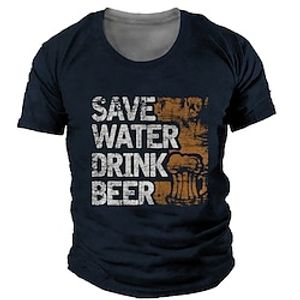 Men's Unisex T shirt 3D Print Graphic Letter Crew Neck Street Daily Print Short Sleeve Tops Casual Designer Big and Tall Sports Green Blue Gray miniinthebox