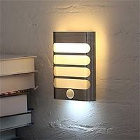 LED Motion stairs Sensor Night Light lithium battery  Sensor Wireless Closet Wall Lamp Energy-saving Bedroom Cabinet Light Lightinthebox - thumbnail