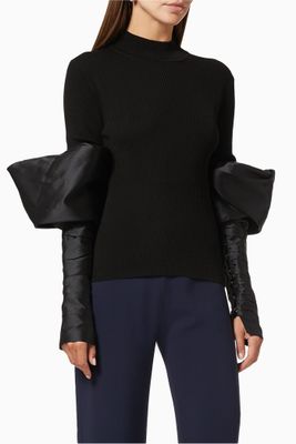 Turtleneck with Couture Sleeves Turtleneck with Couture Sleeves