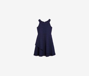 Big Girls Textured Fit-and-Flare Dress  Navy