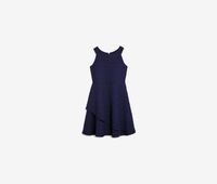 Big Girls Textured Fit-and-Flare Dress  Navy - thumbnail