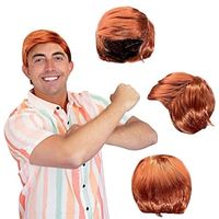 Watt's Wigs - Chill Guy Al Wig - Movie Quality Short Synthetic Layered Red Doll Costume Hair for Men with Adjustable miniinthebox - thumbnail