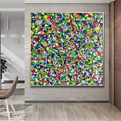 Handmade Oil Painting Canvas Wall Art Decoration Contemporary Brilliant Colours Abstract Texture for Home Decor Rolled Frameless Unstretched Painting Lightinthebox