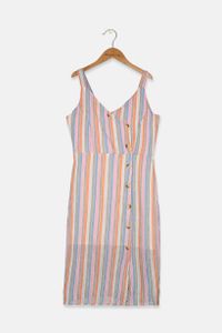 Kids Girl Linen Asymmetrical Dress  Pink Combo