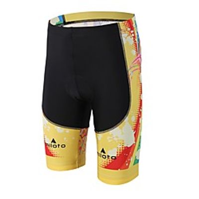 Miloto Men's Women's Cycling Padded Shorts Bike Padded Shorts / Chamois Pants Bottoms 3D Pad Sports Spandex Lycra Yellow / Black Road Bike Cycling Clothing Apparel Relaxed Fit Bike Wear miniinthebox