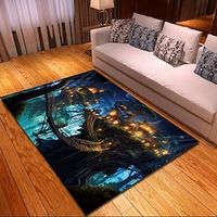 Blacklight Rug UV Reactive Glow in the Dark Area Rug Kitchen Mat Non-Slip Oil Proof Trippy Tree House Floor Mat Livingroom Rug Indoor Outdoor Mat Bedroom Decor Bathroom Mat Entrance Rug Door Mat Lightinthebox - thumbnail