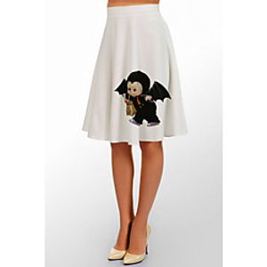 Women's Halloween Festival Party Vintage Capris Skirts Witch Ruffle Print Yellow Orange White / Winter / Loose miniinthebox