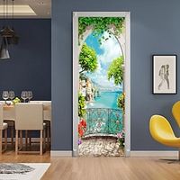 3D 2pcs Self-adhesive Creative Door Stickers Living Room Bedroom Diy Decorative Home Waterproof Wall Stickers 77x200cm 30.3"x78.7"(77x200cm),Wall Stickers for bedroom living room Lightinthebox - thumbnail