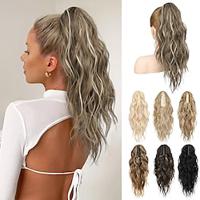 Ponytail Extension Wavy Claw Clip Ponytail Extensions Shoulder Length Curly Wavy Claw Clip in Ponytail Hair Extensions Synthetic Fake Pony tails Hairpieces Lightinthebox