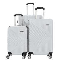 PARA JOHN Premier 3-Piece Luggage Set: Sleek ABS + PC Shell, Effortless Glide With 8 Spinner Wheels - WHITE