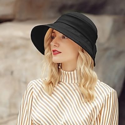 Hats Fiber Bucket Hat Floppy Hat Straw Hat Wedding Holiday Elegant Wedding With Bowknot Ribbons Headpiece Headwear Lightinthebox