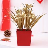 New Year and Spring Festival Home Accessories Simulating A Small Tiger Orchid leaf Potted Plant Suitable For Decorating New Homes Holidays Parties Tabletops and Windowsills During The New Year A miniinthebox