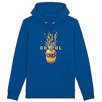 Men's Hoodie Black Blue Purple Royal Blue Light Blue Hooded Pineapple Lace up Casual Streetwear Cotton Cool Winter Clothing Apparel Hoodies Sweatshirts  Lightinthebox - thumbnail