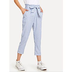 Women's Basic Slim Jogger Pants Striped Blue White Black Red miniinthebox