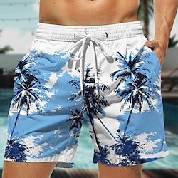 Coconut Tree Men's Board Shorts Hawaiian Shorts Swim Trunks Drawstring with Mesh lining Elastic Waist Short Holiday Beach Streetwear Lightinthebox