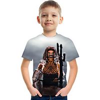 Kids Boys' T shirt Tee Short Sleeve Graphic Children Tops Active Rainbow 3-12 Years Lightinthebox - thumbnail