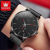 OLEVS Men Quartz Watch Minimalist Luxury Wristwatch Waterproof World Time Decoration Stainless Steel Watch miniinthebox - thumbnail
