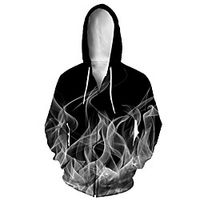 Men's Zip Up Hoodie Sweatshirt Animal 3D Casual Daily 3D Print Casual Hoodies Sweatshirts  Black And White miniinthebox - thumbnail